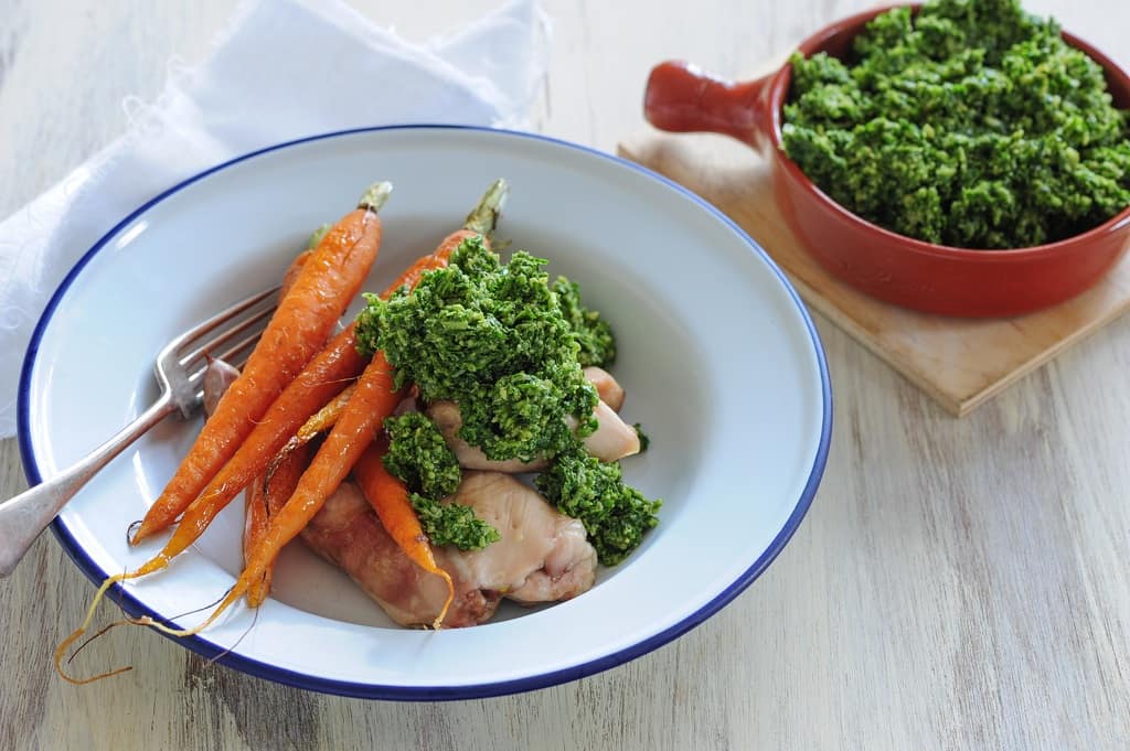 roast chicken with pesto