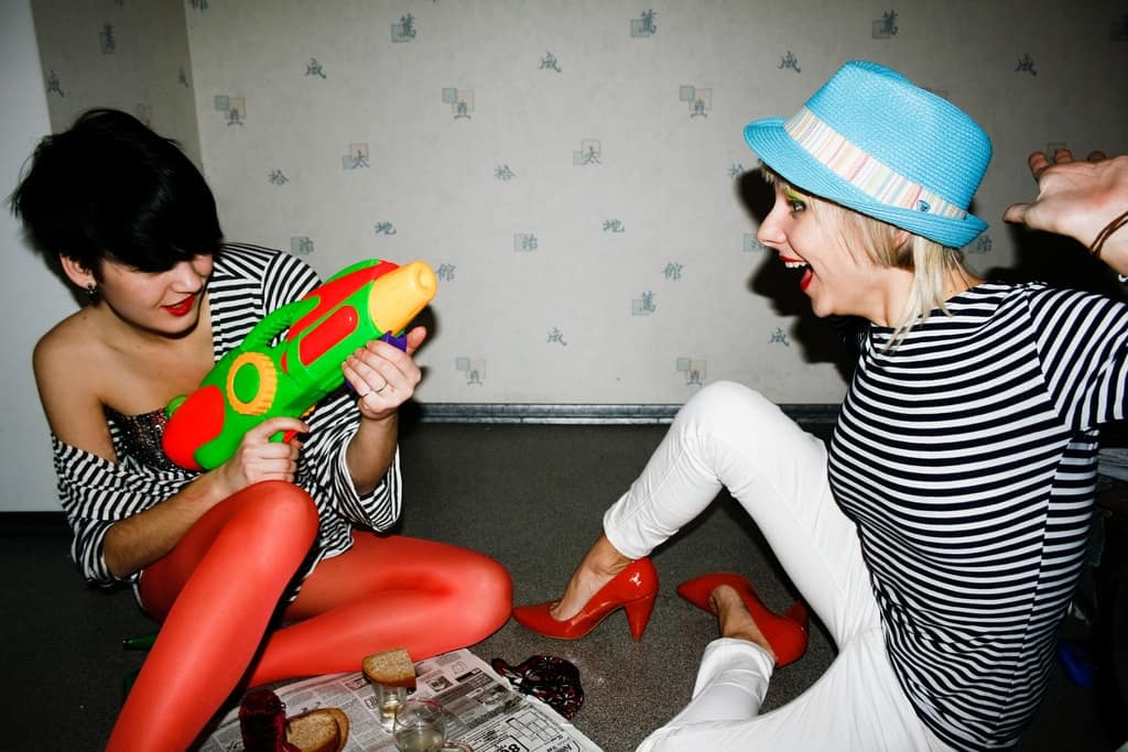20something woman having fun