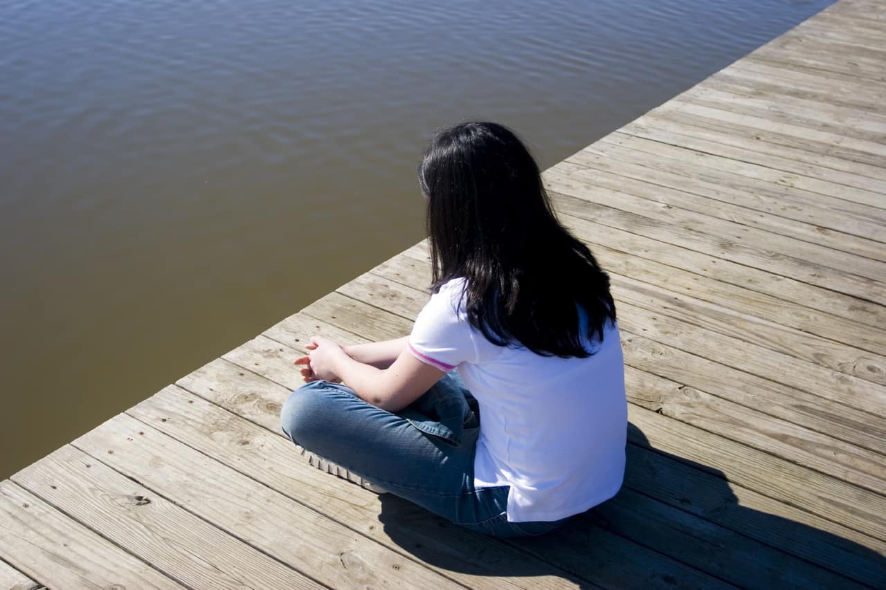 girl alone with her thoughts