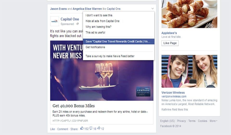 Facebook Save Button