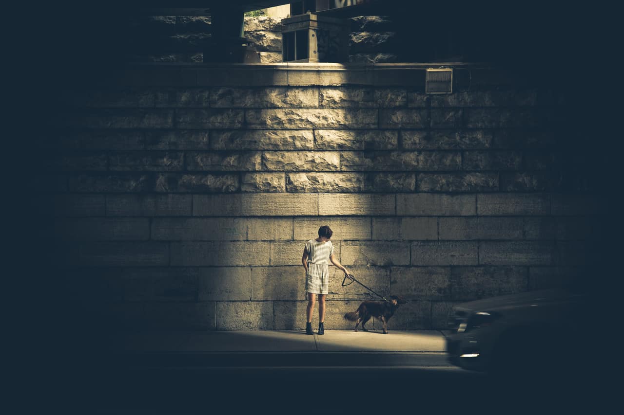 woman with dog