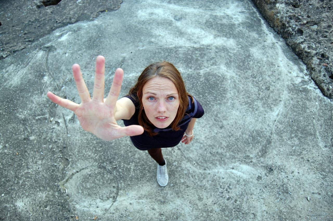Woman reaching out