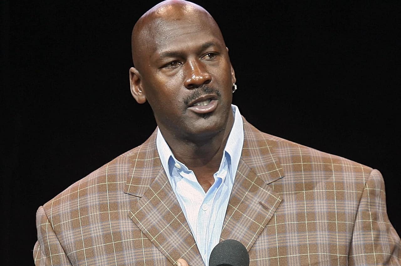 Charlotte Bobcats' manager of basketball operations, Michael Jordan speaks during a news conference at the newly named Time Warner Cable Arena on Tuesday, April 8, 2008 in Charlotte, N.C. The Bobcats reached a naming rights agreement with Time Warner Cable, and a television broadcast rights deal with Fox Sports Net South. (AP Photo/Rick Havner)