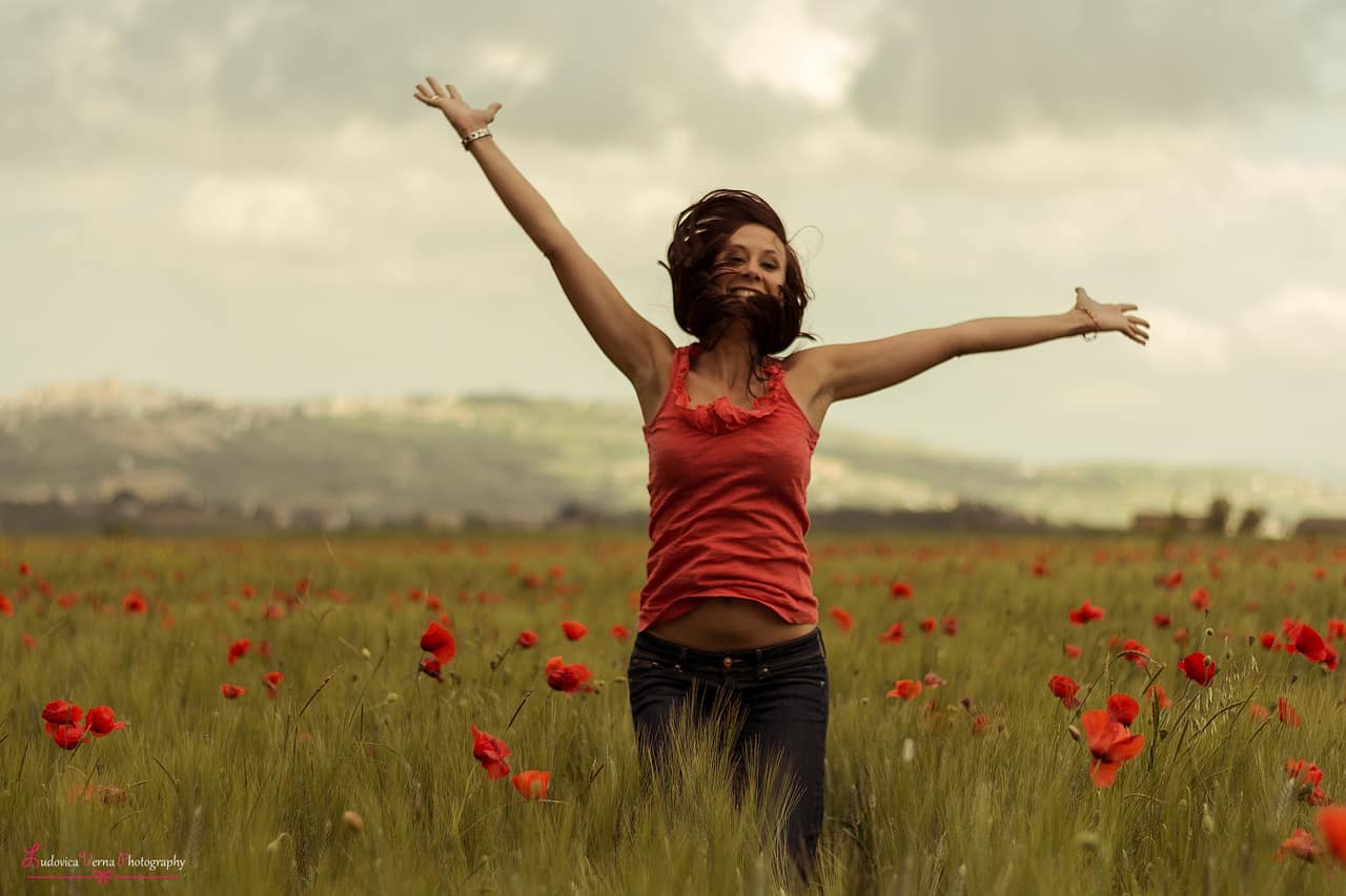 Woman Jumping For Joy