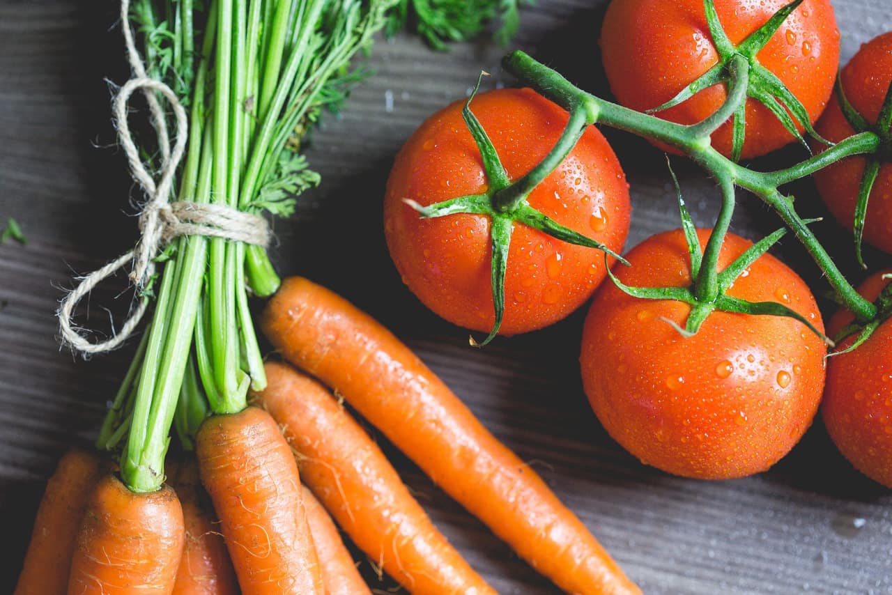 Carrots and tomatoes