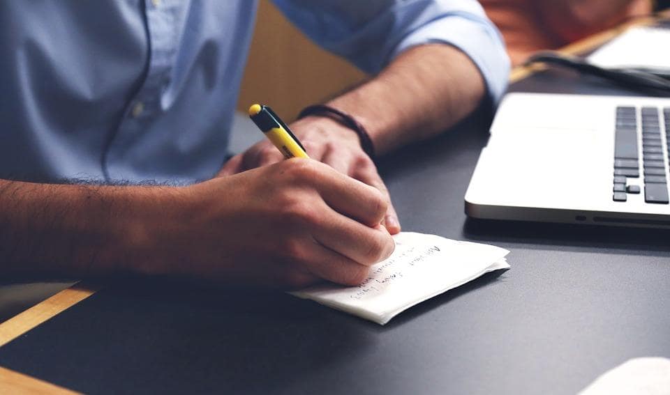 Man Working on Business Plan