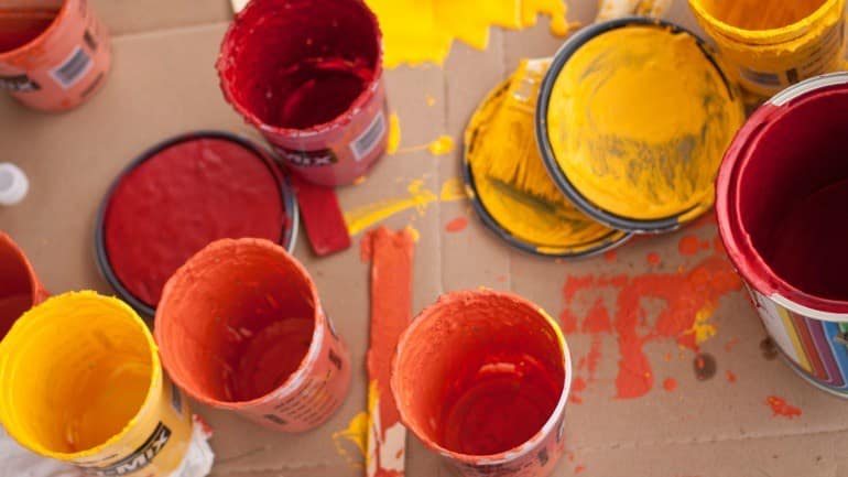 The community used special rubber-based traffic paint to fill in the design, which they received at the standard city utility price. The paint is manufactured specifically to withstand the typical wear-and-tear of being used on a city road. Photo: David Derong/Iowa State Daily