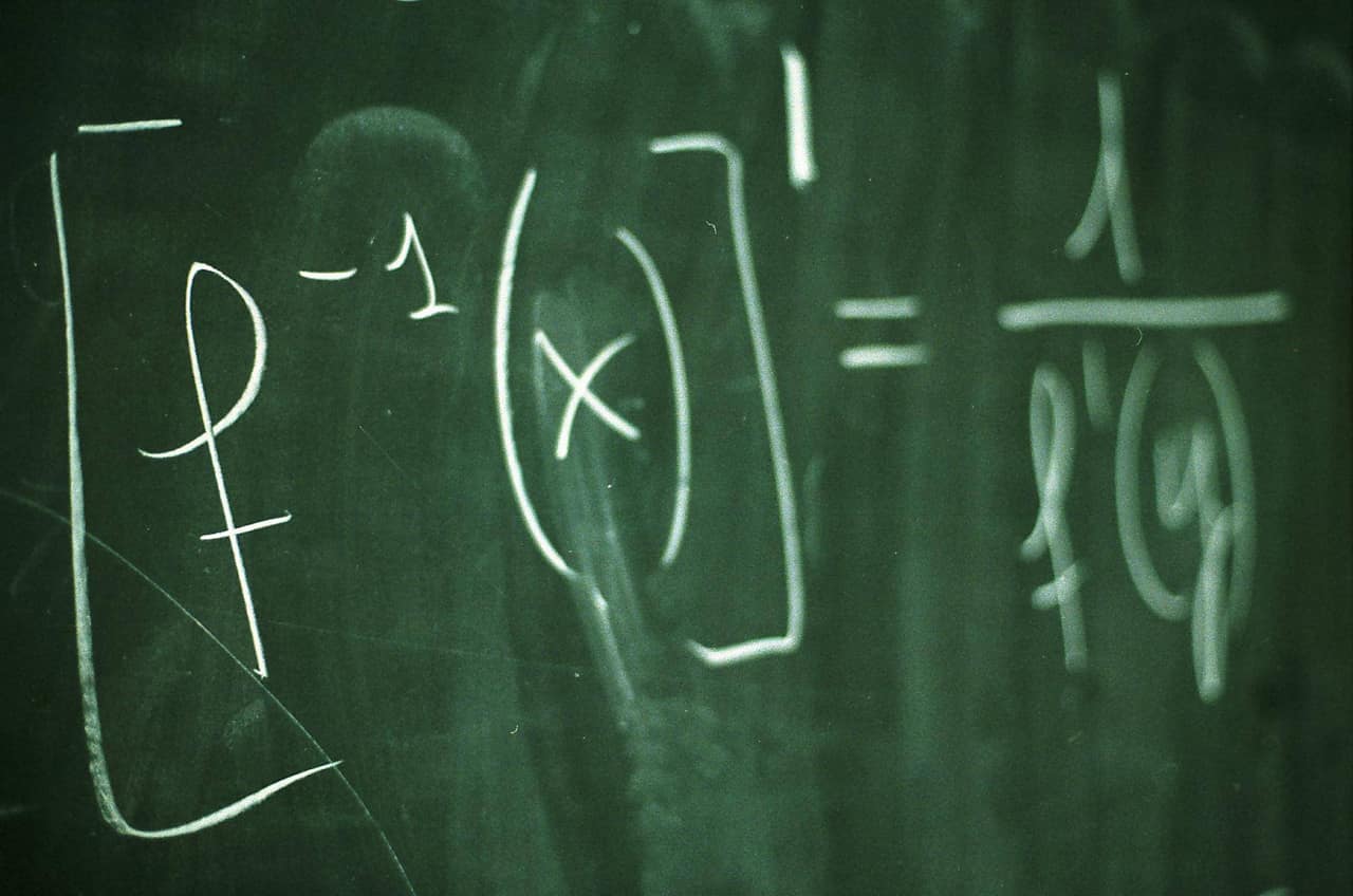 Formula written on chalkboard