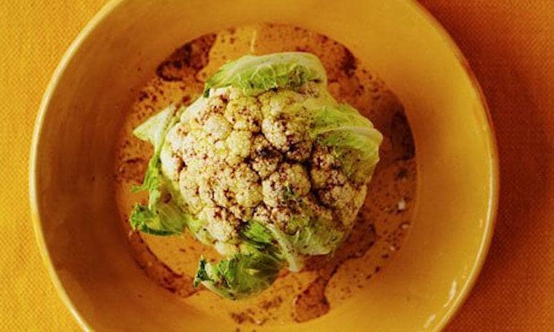 Whole roast cauliflower