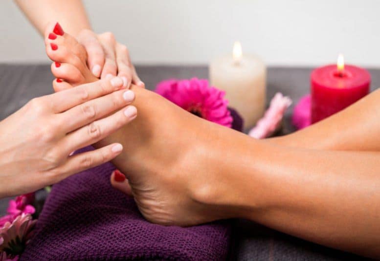 Woman Having A Pedicure Treatment At A Spa