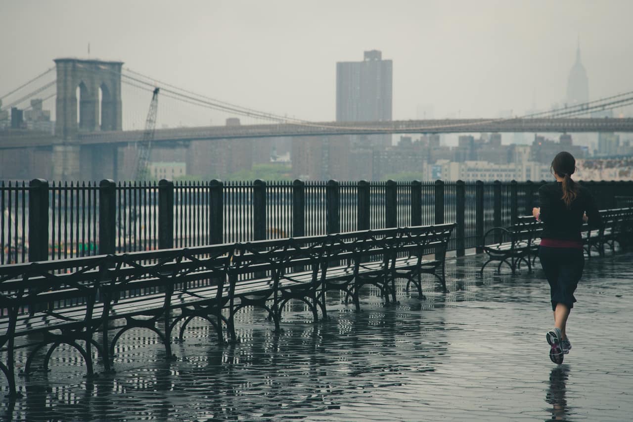 Running on a rainy day