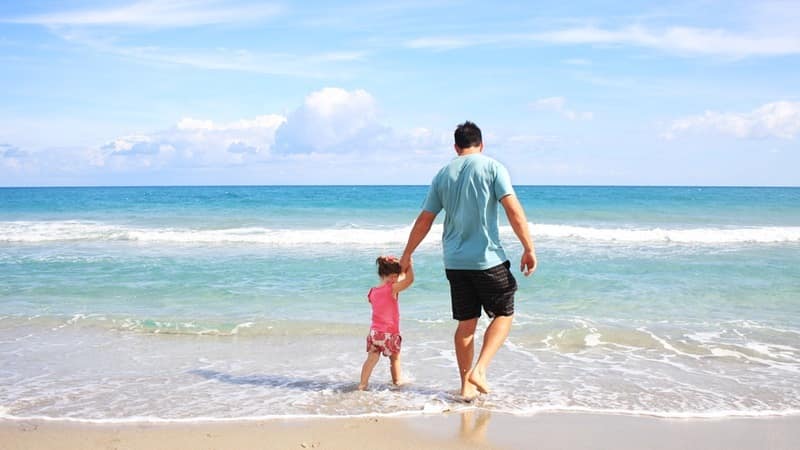 Father and Daughter by the Sea