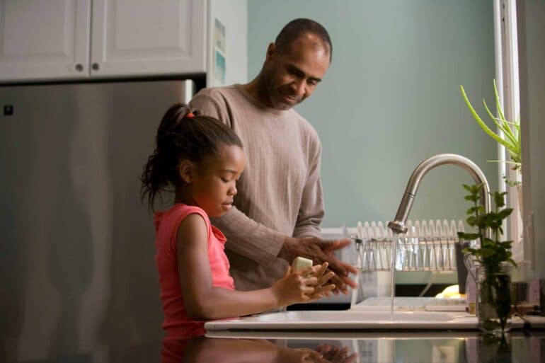 parents talking to child