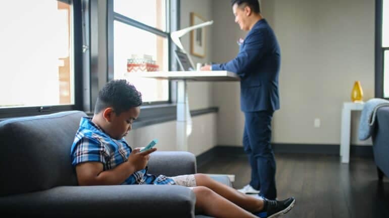 working from home with kids