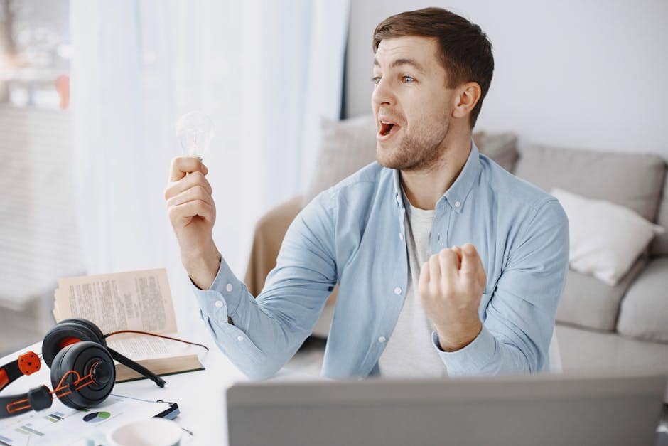 Person having a breakthrough clarity moment after overcoming analysis paralysis