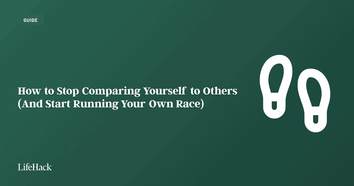 How to stop comparing yourself to others - illustration of footprints on your own path