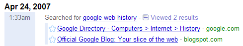 Google Web History for Bookmarking & Monitoring