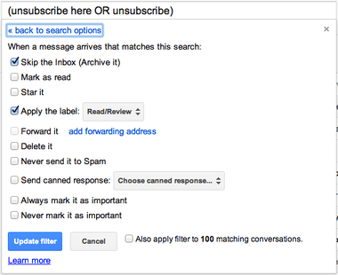 5 Gmail Filters to Get You to Inbox Zero