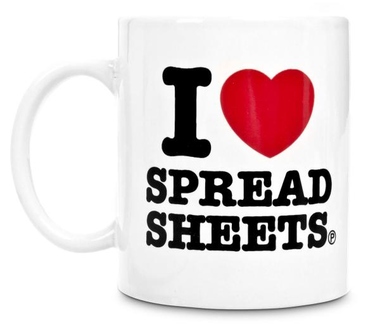i love spread sheet mug