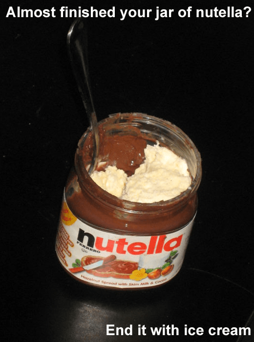 almost finished your jar of nutella