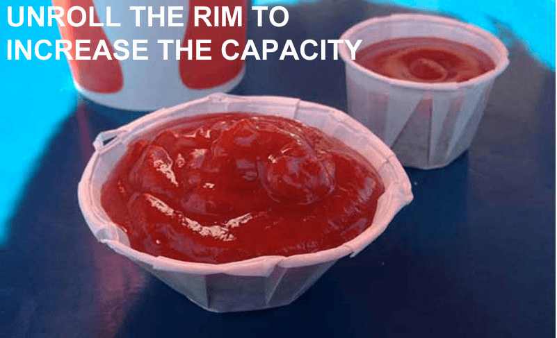 unroll the rim to increase the capacity