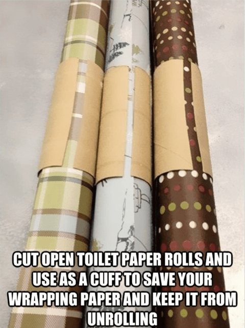 cut open toilet paper rolls and use as a cuff