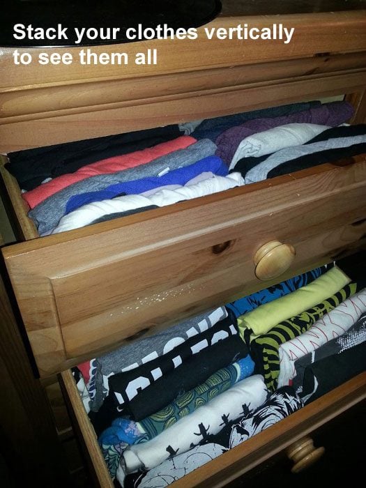 stack your clothes vertically to see them all