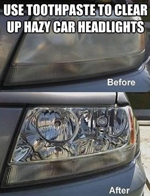 use toothpaste to clear up hazy car