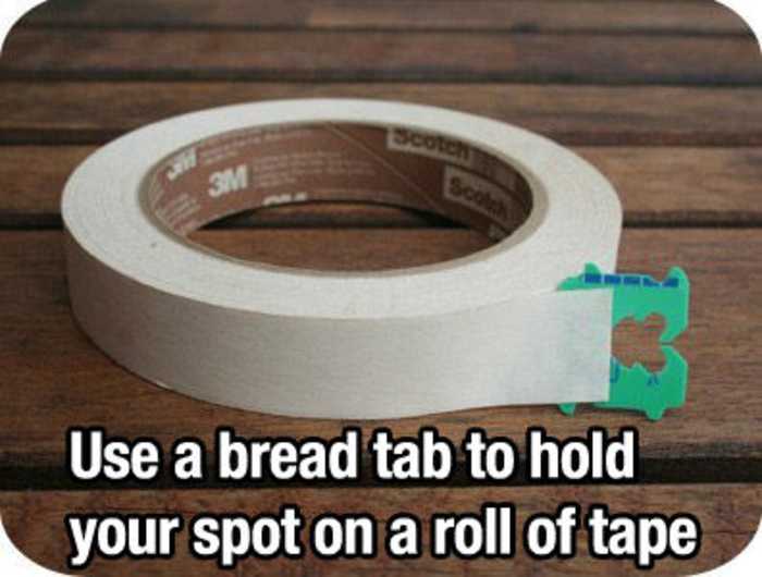 use a bread tab to hold your spot on a roll