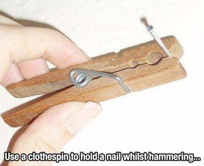 78 clothespin to hold nail