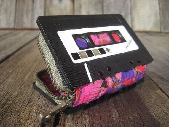 finished DIY cassette wallet