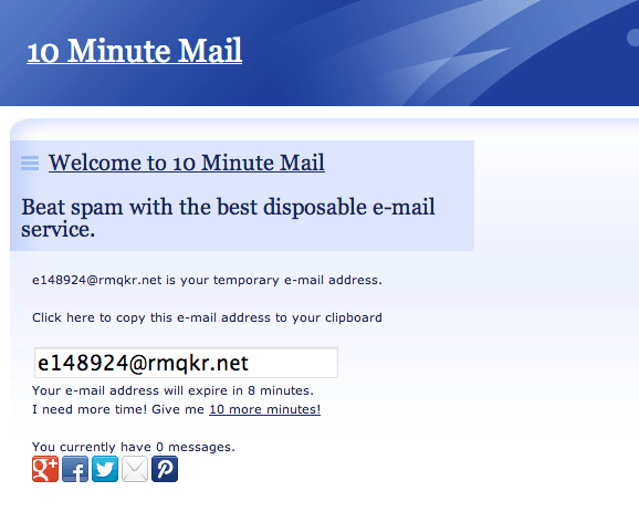 10 Minutes Email