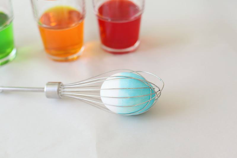 Using a Whisk to Avoid Colored Easter Egg Fingers
