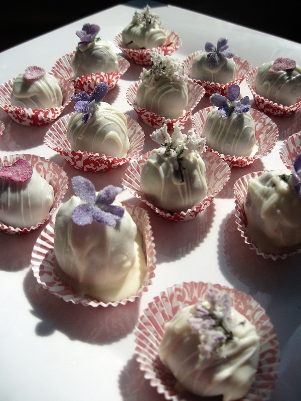 Candied Violet Truffles