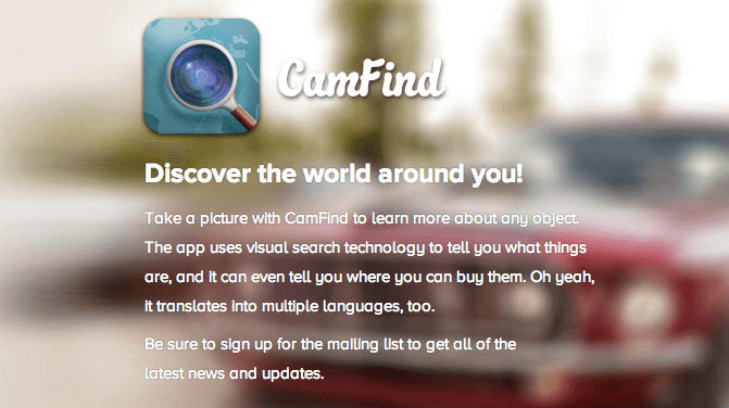 Take A Picture to Find Out More With CamFind
