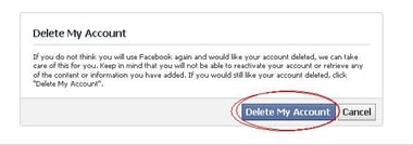  	Click Fb Account Deletion Page