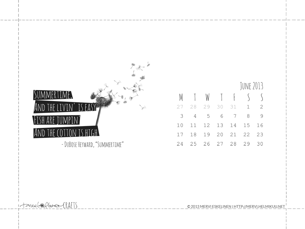 June 2013 Calendar