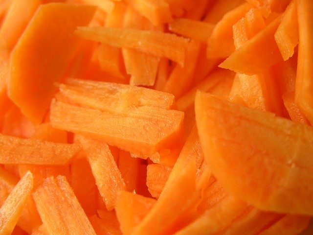 Carrots cut in Julienne