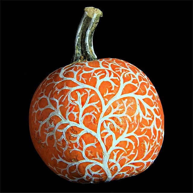 pumpkin painted with swirls