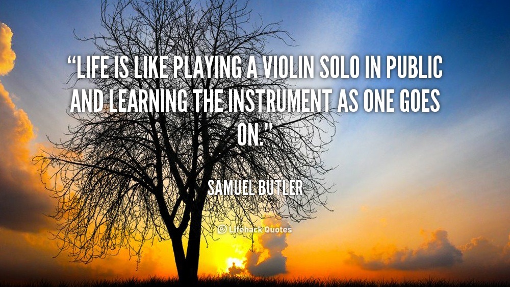 Life is Like Playing a Violin Solo in Public