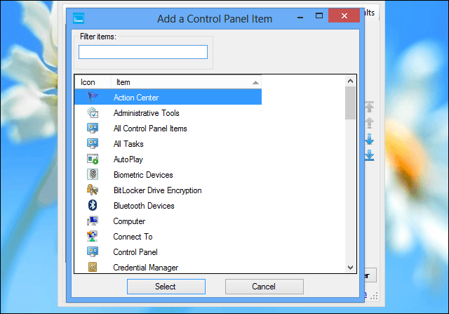 Include Any Control Panel Shortcut