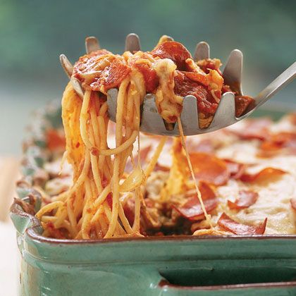 Pizza Spaghetti Casserole