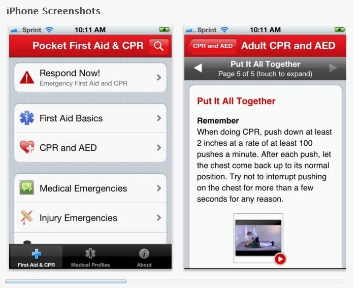 Pocket FA and CPR iphone