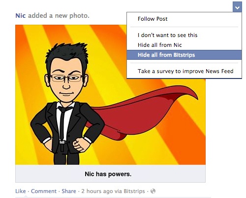 Block Bitstrips and Other Annoying Apps from your Facebook News Feed