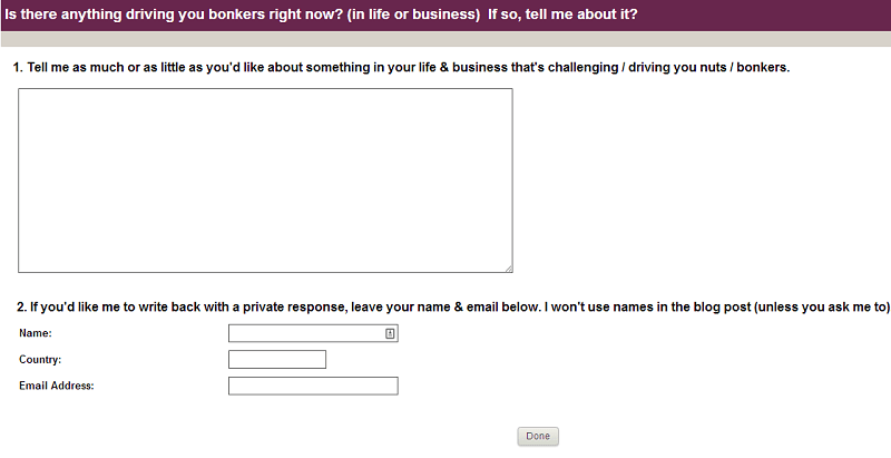 survey one question