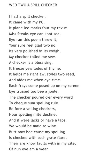 Spellchecker Poem