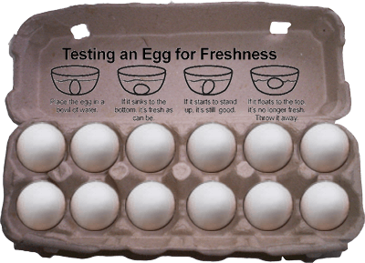 Egg carton freshness label