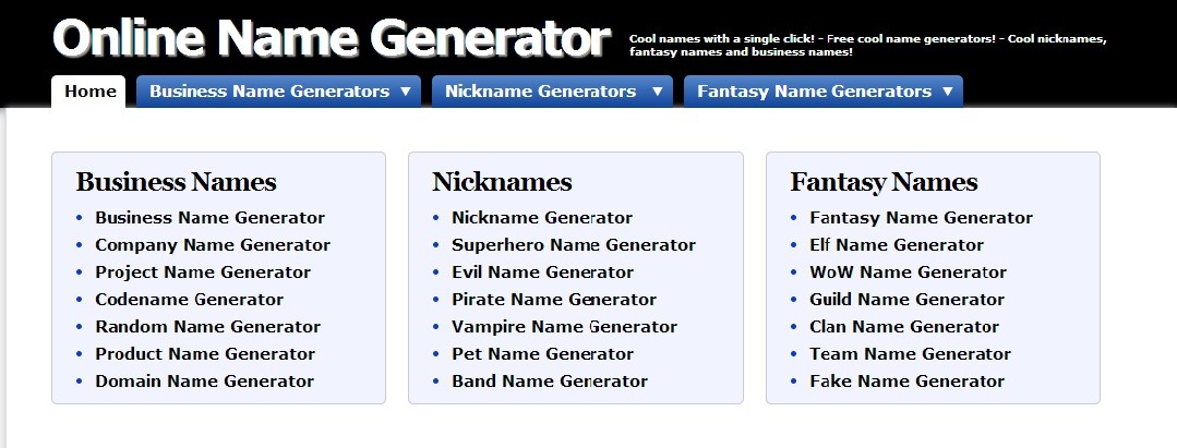 Generate Random and Creative Name with One Click