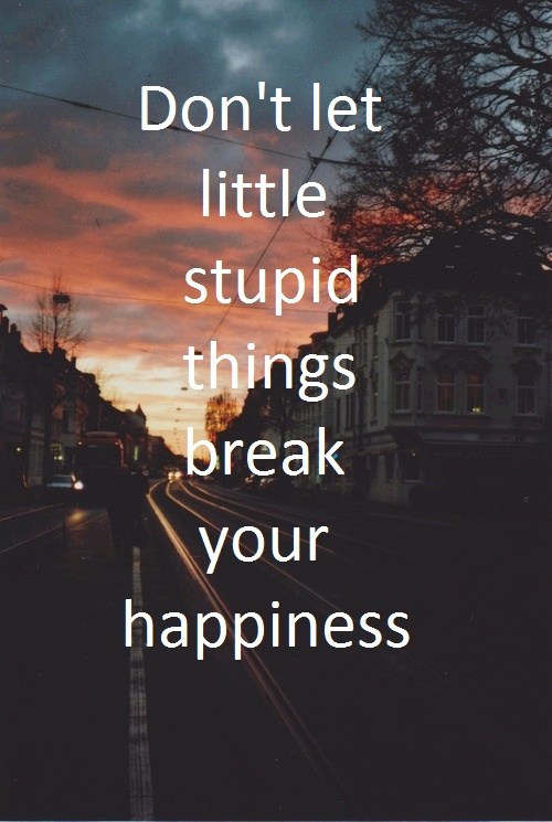 Don’t Let Little Stupid Things Break Your Happiness