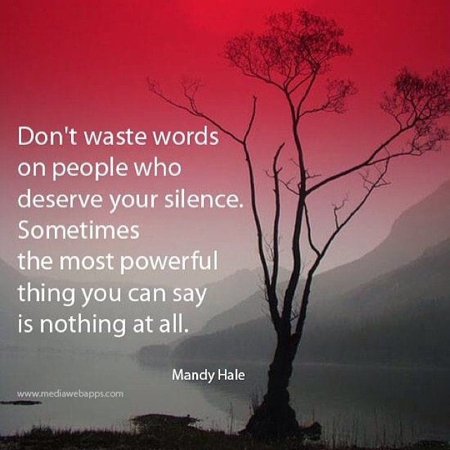 Don’t Waste Words On People Who Deserve Your Silence